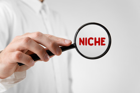 Marketing specialist looking for market niche (concept).の写真素材