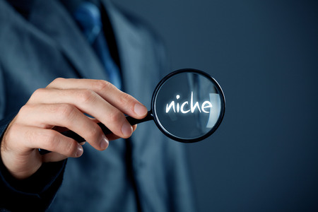 Marketing specialist looking for market niche (concept).の写真素材