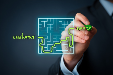 Customer needs analysis concept. Businessman analyze customers needs.の写真素材