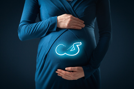Maternity insurance business and pregnancy care concept.の写真素材