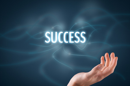 Be in touch with your success. Magic touch to be successful.の写真素材