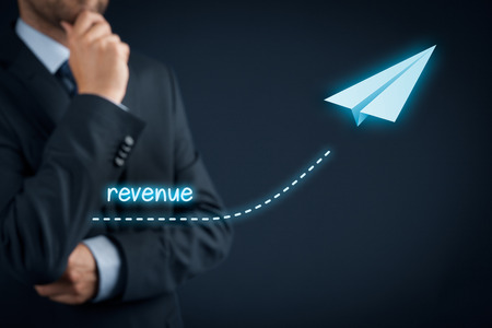 Increase revenue concept. Businessman plan revenue acceleration and growth.の写真素材