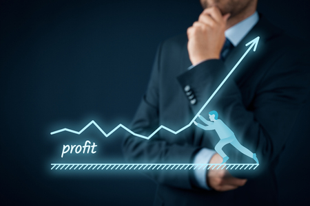 Increase profit concept. Manager (businessman, coach, leadership) want to increase company profit.