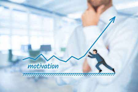 Businessman, consultant or human resources officer give you a motivation to growth (personal development).の写真素材