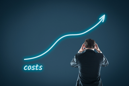 Growing costs concept. Financial manager is frustrated by growing costs.
の写真素材