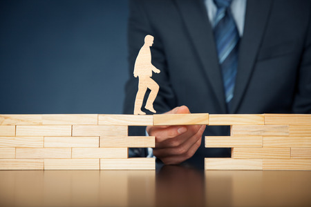 Customer care and support (help) and life insurance concept. Businessman representing company helps...