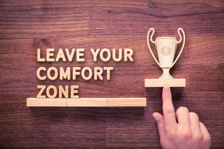 Leave your comfort zone, personal development, motivation and challenge concepts.の写真素材