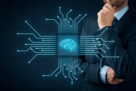 Artificial intelligence (AI), data mining, expert system software, genetic programming, machine learning, neural networks, nanotechnologies and another modern technologies concepts.の写真素材