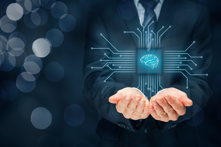 Artificial intelligence (AI), data mining, expert system software, genetic programming, machine learning, neural networks, nanotechnologies and another modern technologies concepts.の写真素材