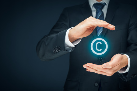 Copyright, patents and intellectual property protection law and rights.の写真素材