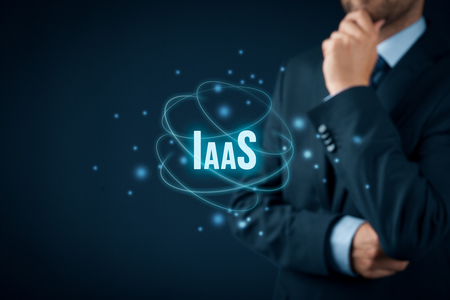 Infrastructure as a Service (IaaS) concept. Modern information technology business model where hardware is provided by an external provider.の写真素材