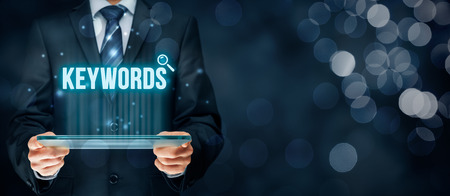 Find keywords - SEO and SEM concept. Marketing specialist offer keywording services.の写真素材