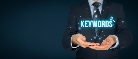 Find keywords - SEO and SEM concept. Marketing specialist offer keywording services.の写真素材
