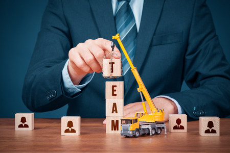 Human resources build team, hire and recruitment concepts. Recruiter complete team.の写真素材