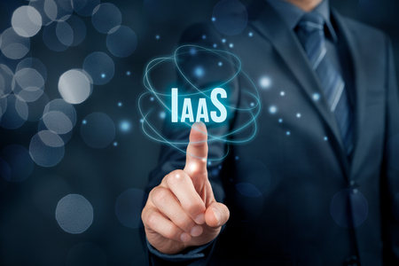 Infrastructure as a Service (IaaS) concept. Modern information technology business model where hardware is provided by an external provider.の写真素材