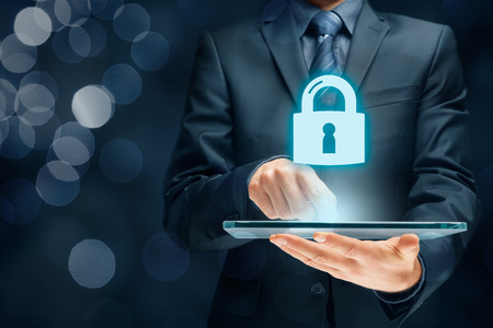 Cybersecurity and information technology security services concept. Login or sign in internet concepts.の写真素材