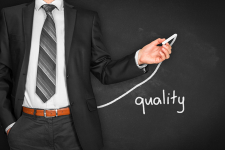 Manager (businessman, coach, leadership) plan to improve quality.の写真素材