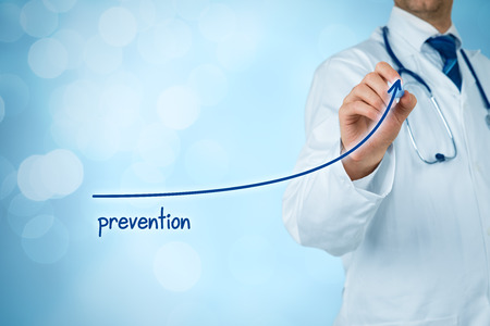 Doctor improve patient prevention and better access to medical and healthcare supervision. Medical practitioner motivate patients to increase number of preventive examinations.の写真素材