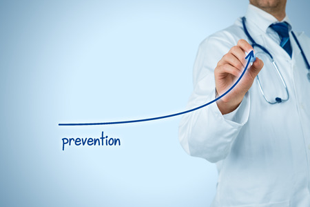 Doctor improve patient prevention and better access to medical and healthcare supervision. Medical practitioner motivate patients to increase number of preventive examinations.の写真素材