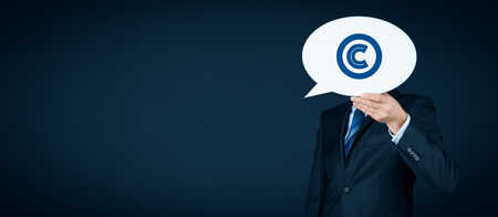 Copyright, patents and intellectual property protection law and rights.の写真素材