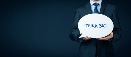 Think big business motivational concept. Businessman motivate to big goals.の写真素材