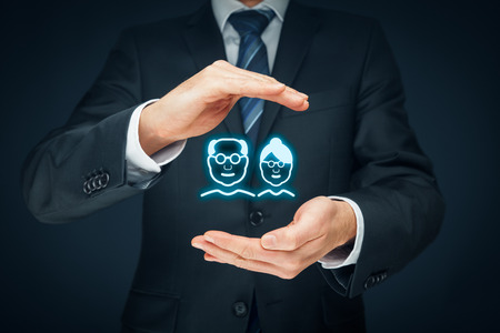 Pension insurance, senior business, life insurance and support seniors concepts.の写真素材