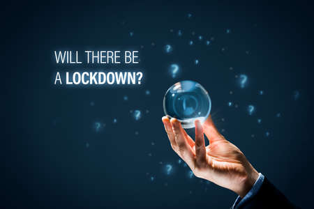Will there be a lockdown? Lockdown in covid epidemic times concept. Politician or manager prepare to lockdown in epidemic times (for example in covid-19 crisis).の写真素材