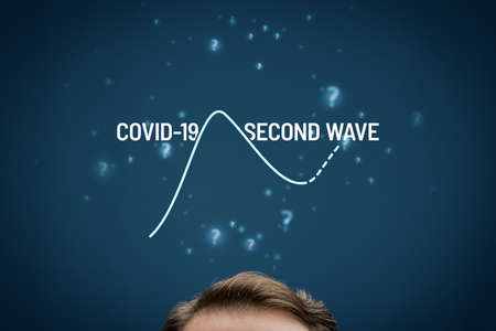 Investor or manager predict if there will be the second wave of covid-19 concept. Post-covid-19 era prediction in business and investment and fear of second wave of pandemic.の写真素材