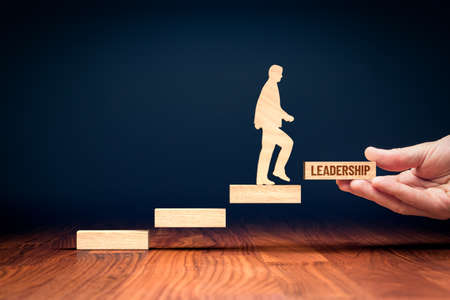 Personal development to be leadership concept. Mentor or coach motivate businessperson to personal growth to be better leadership. Motivation to do next step to success.の写真素材