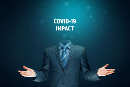 Don't lose your head in post covid era concept. Politician, investor or businessman think about impact of covid-19.の写真素材
