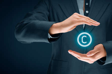 Copyright, patents and intellectual property protection law and rights.の写真素材