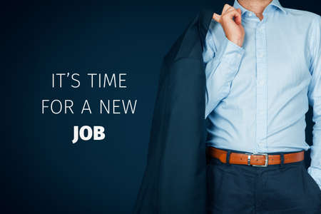 It is time for a new job concept. Unemployed manager looking for a new job after corona crisis.の写真素材