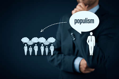 Populism and political marketing impact concept. Populism is the way how to easily get votes.の写真素材