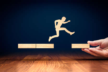 Coach motivate to personal development, success and career growth concept.