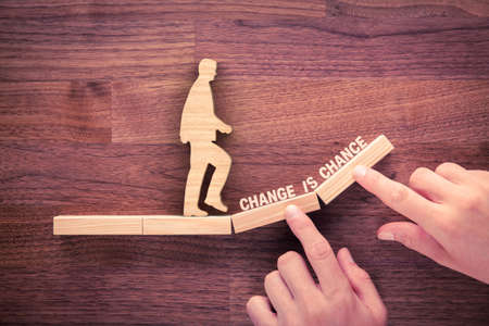 Change is your chance motivational concept. Mentor motivate to change and to take opportunity in post  era after pandemic.の写真素材