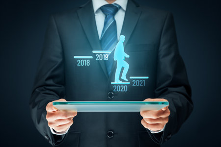Focus on business and economy growth concept in post  pandemic era. Secretary of the treasury (politician) stimulate economy for GDP growth in year 2021.の写真素材
