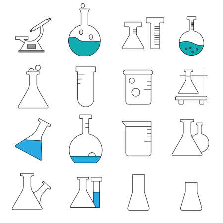 Chemical test tubes icons illustration vectorのイラスト素材