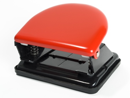 Modern hole puncher on white backgroundの写真素材