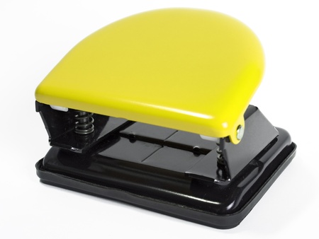Modern hole puncher on white backgroundの写真素材