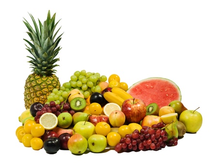Fruits on white backgroundの写真素材