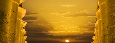 Hypostyle hall of Karnak Temple  Thebes, Egyptの写真素材