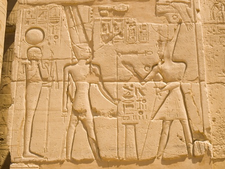 Hieroglyphics at Karnak Temple  Thebes  Egyptのeditorial素材