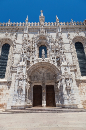 Portico of Mosteiro dos Jeronimos  Hieronymites Monastery in the Belem district of Lisbon, Portugalのeditorial素材