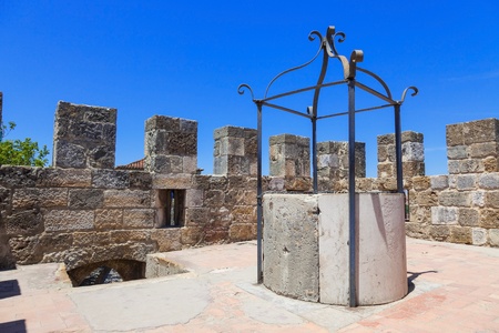 Well in a rooftop of San Jorge castle in Lisboa, Portugalのeditorial素材