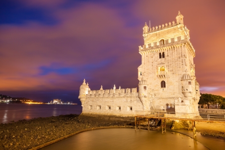 Lisbon, Portugal - July 3, 2012: Belem tower at sunsetのeditorial素材