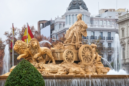 Cibeles fountain in Madrid, Spainの写真素材