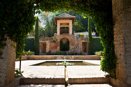 Alhambra de Granada  Pavilion in the gardens of El Partal  の写真素材