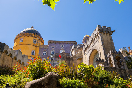 Sintra, Portugal - July 04, 2012: Pena National Palace in Sintra, Portugal. UNESCO World Heritage Site and one of the Seven Wonders of Portugalのeditorial素材