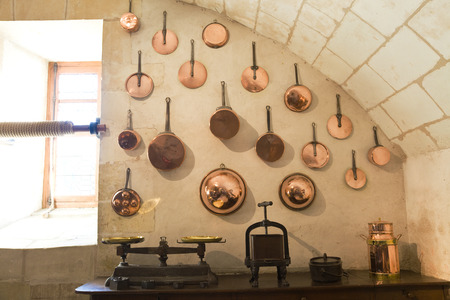 Old Kitchen from Chenonceau Chateau, Franceのeditorial素材