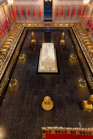 Interior of king's Mohammed V mausoleum in Rabat, Moroccoのeditorial素材